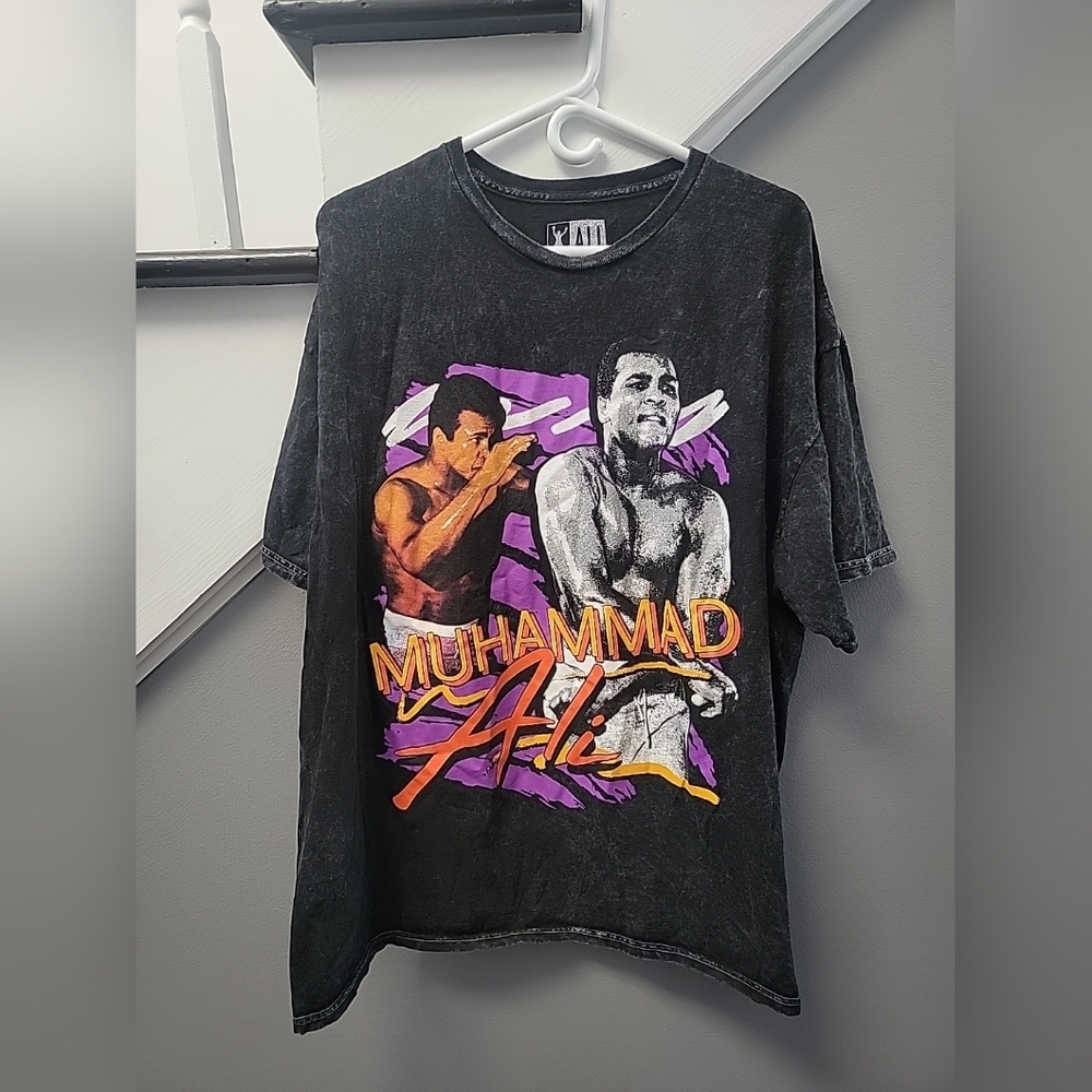 Mens Muhammad Ali Short Sleeve Graphic T-Shirt Size XXL Black 100% Cotton